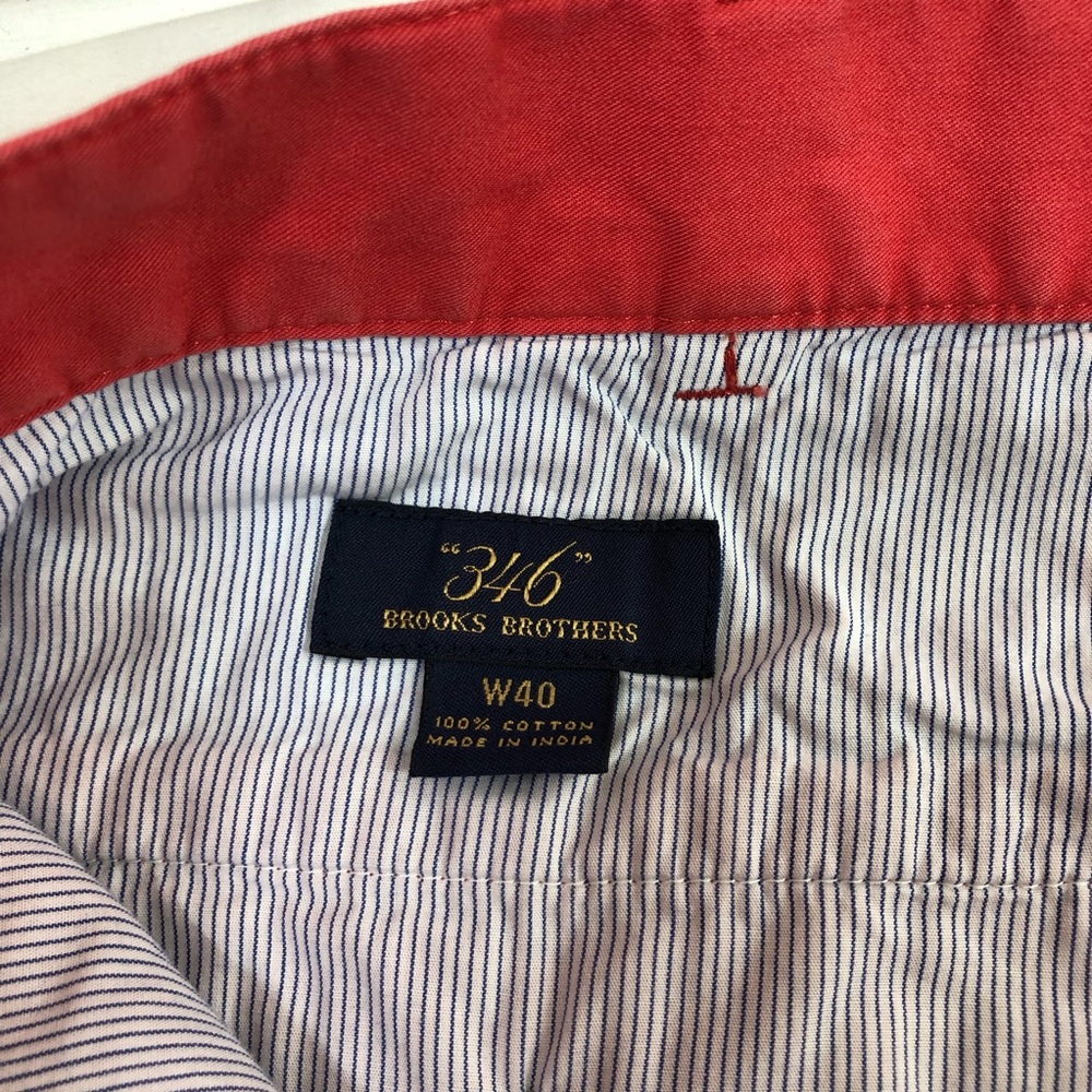 Brooks Brothers 346 Men’s Cotton Red Flat Front Chino  Shorts Waist 40 - Picture 10 of 13